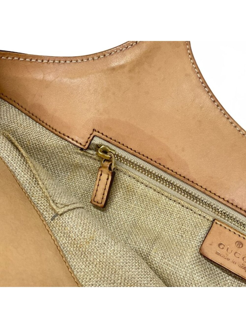 Gucci Tote Flora Bamboo Ivory Dark Green Multi Leather - Picture 10 of 11